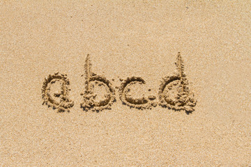 Lower Case Letters of Alphabet on Sand
