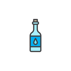 Water bottle filled outline icon, line vector sign, linear colorful pictogram isolated on white. Symbol, logo illustration. Pixel perfect vector graphics