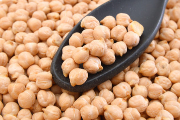 Bunch of chickpeas isolated on background