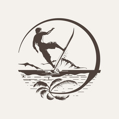 Surf logo or emblem design
