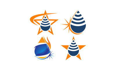 Water Fire Flame Gas Oil Set