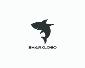 shark logo silhouette vector
