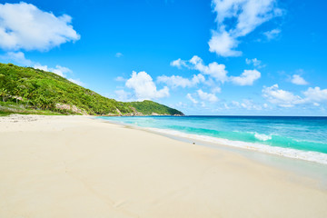 Beach Police Bay (white sand and turquoise sea) , Mahe, Seychelles