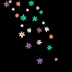 Festive Background with Colorful  flowers. Feminine Pattern for Postcard, Print, Banner or Poster. Small Pretty  flowers For Party Decoration, Wedding, Birthday or Anniversary Invitation. 