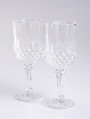 glass cup. Empty glass cup on a background