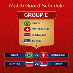 Football Tournament Match Board With Russian Ethnic Decoration Vector Illustration.