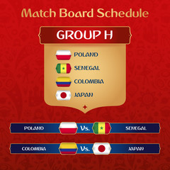 Football Tournament Match Board With Russian Ethnic Decoration Vector Illustration.
