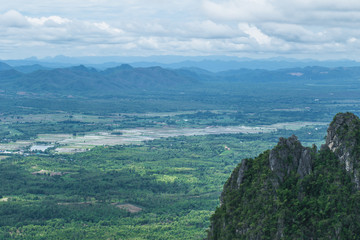 Fototapeta na wymiar Hill mountain view countryside landscape of Lampang Thailand.
