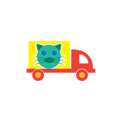 Cat Delivery Logo icon Design