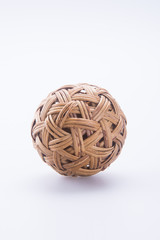 ball. rattan ball on the background