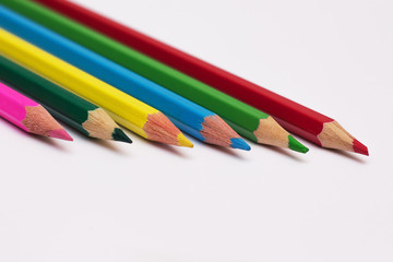 set of pencils of different colors for the drawing lesson