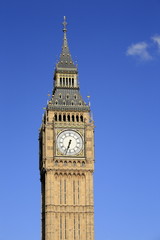 Fototapeta na wymiar The big Ben clock tower of the Palace of Westminster