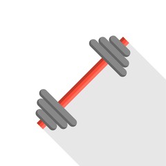 Gym equipment Barbell icon, flat design