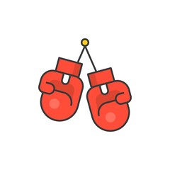 Boxing gloves , filled outline icon