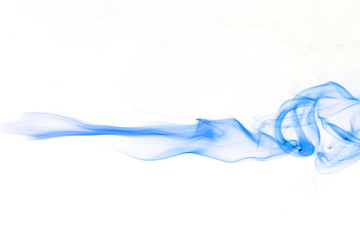 Blue and white smoke isolated on white background