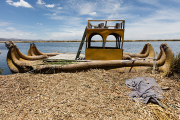 boat in the Uro Islands,Peru