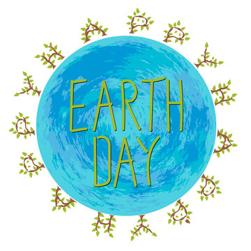 Happy Earth Day Illustration