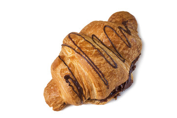 one large swirled puff chocolate croissant