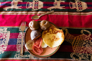 Dish on the Titicaca lake near Puno, Peru