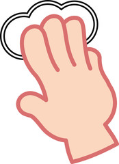 アジア人のタッチジェスチャ　三本指クリック