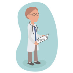 Doctor working with Stethoscope and Clipboard