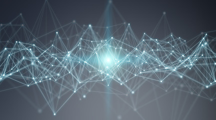 Connections system and datas exchanges 3D rendering