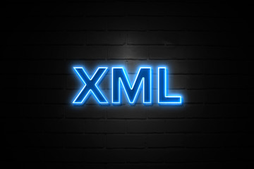 Xml neon Sign on brickwall