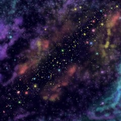 Fototapeta na wymiar Abstract watercolor background galaxy space. Stars wallpaper for mobile application.