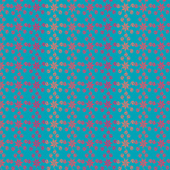 Bright blue and pink abstract flowers background