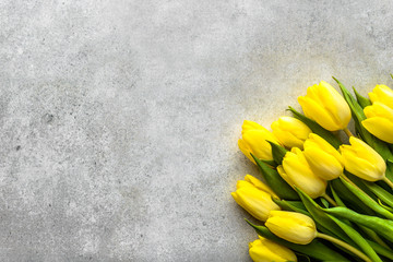 Easter background with spring tulips, bouquet for mothers day or flowers for women's day at 8 march