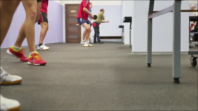 legs to jump, man to play table tennis