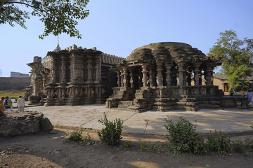 Kopeshwar temple. Left side long shot. Khidrapur, Kolhapur, Maharashtra, India