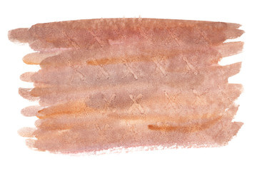 Calm textured light brown backdrop painted in watercolor on clean white background