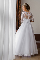 Fototapeta premium Beautiful bride in wedding dress
