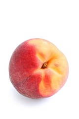 Fototapeta na wymiar Fresh Organic Peach on White Background