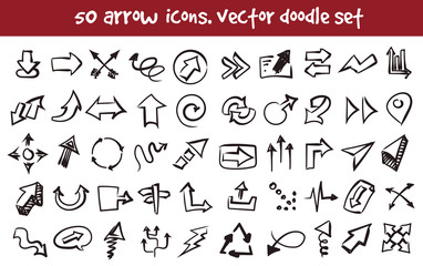 vector doodle arrow icons set