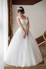 Fototapeta premium Beautiful bride in wedding dress