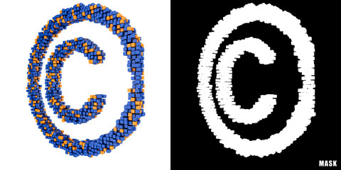 Copyright 3D sześciany kwadraty klocki piksele
