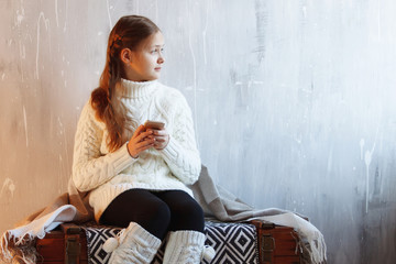 Young cute girl indoor