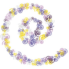 Vector Confetti Background Pattern. Element of design. Color spirals on a black background
