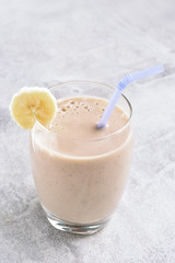 Banana smoothie in glass