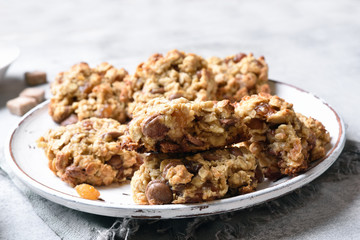 Oatmeal cookies, close up view