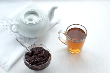 Cooking a delicious breakfast of tea drinking