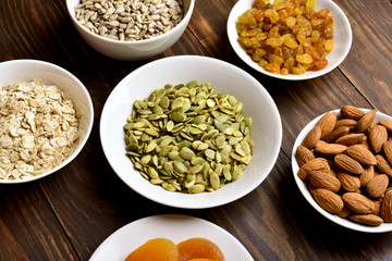 Ingredients for cooking granola