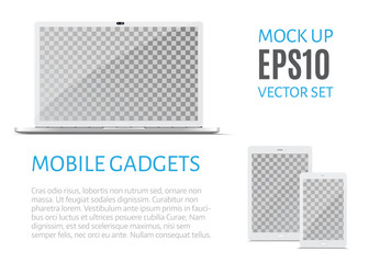 Electronic gadgets, isolated, on white background.