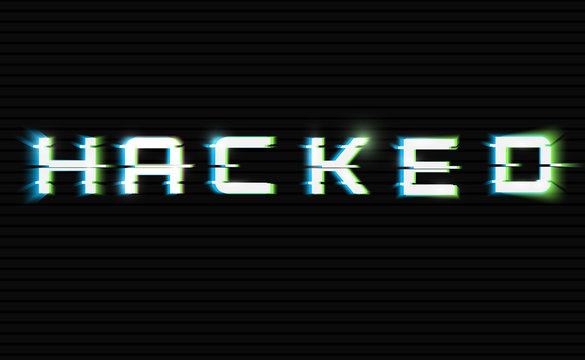 word Hacked. Glitched. Vector Illustration.