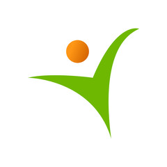 Happy Human Figure Abstract Symbol