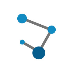 Blue Network Connection Abstract Symbol