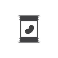 Canned beans icon vector, filled flat sign, solid pictogram isolated on white. Symbol, logo illustration.
