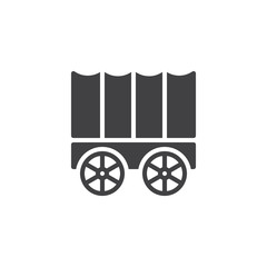 Horse carriage wagon icon vector, filled flat sign, solid pictogram isolated on white. Symbol, logo illustration. - obrazy, fototapety, plakaty